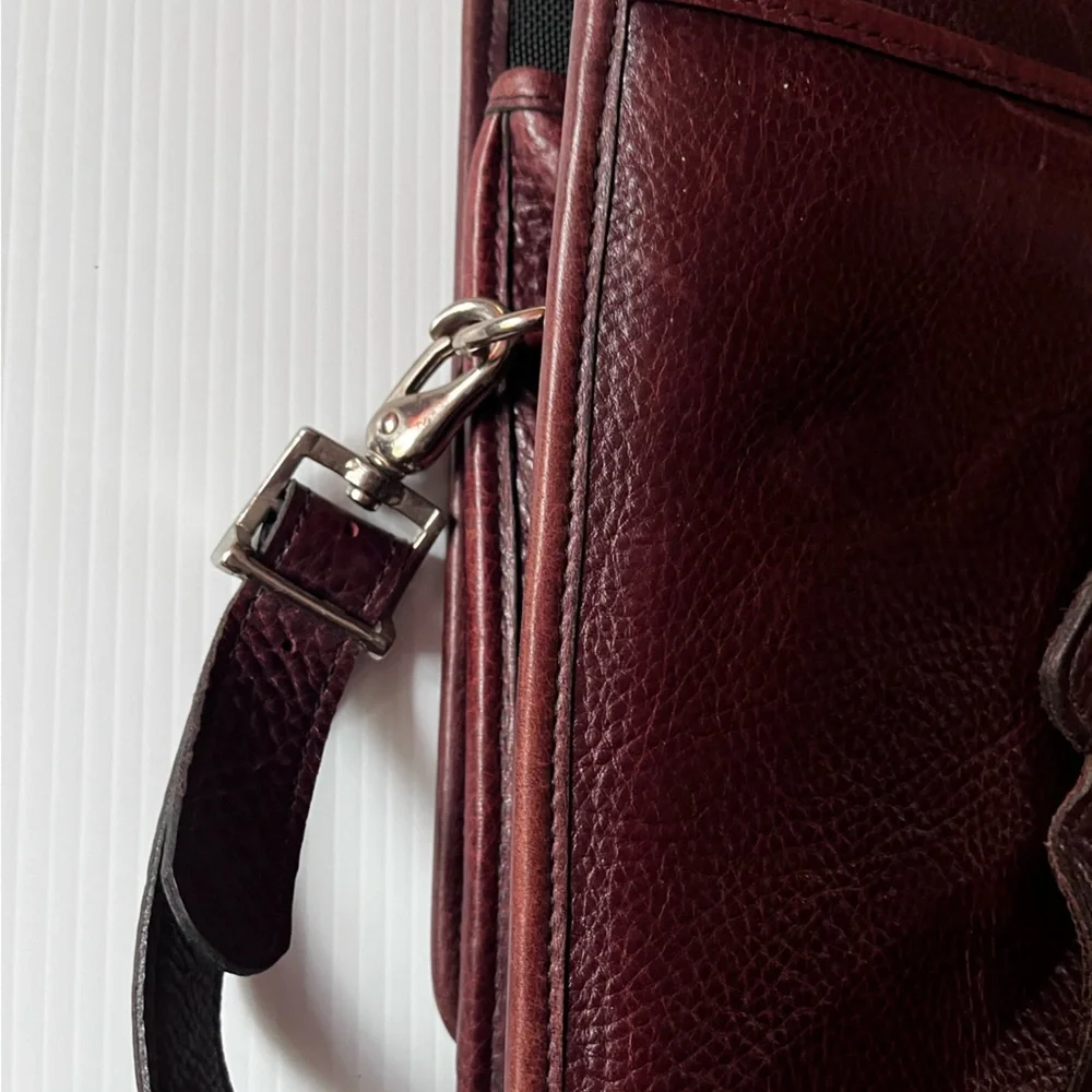 Jack Georges Brown Pebbled Leather Briefcase